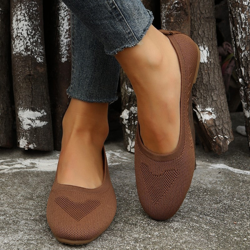 Damen Atmungsaktive Slip-On Ballerinas im minimalistischen Design EB