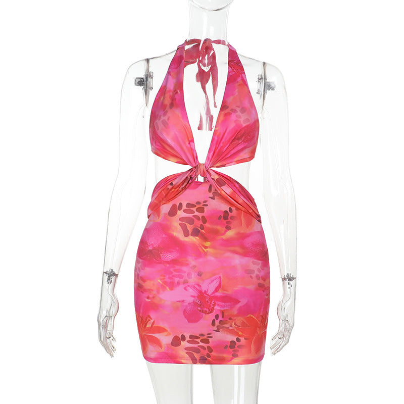 Damen Halterkleid mit floralem Design und femininem Schnitt EB