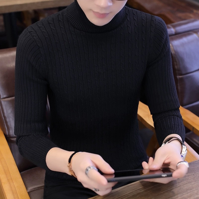 Damen Strickpullover mit hohem Kragen und Rippenmuster EB