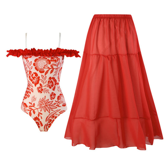 Damen Maxi-Rock aus transparenter Chiffon-Qualität mit elastischem Bund EB