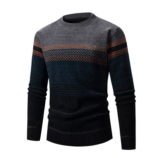 Herren modischer Pullover mit einzigartigem Strukturdesign und mehrfarbigem Muster EB