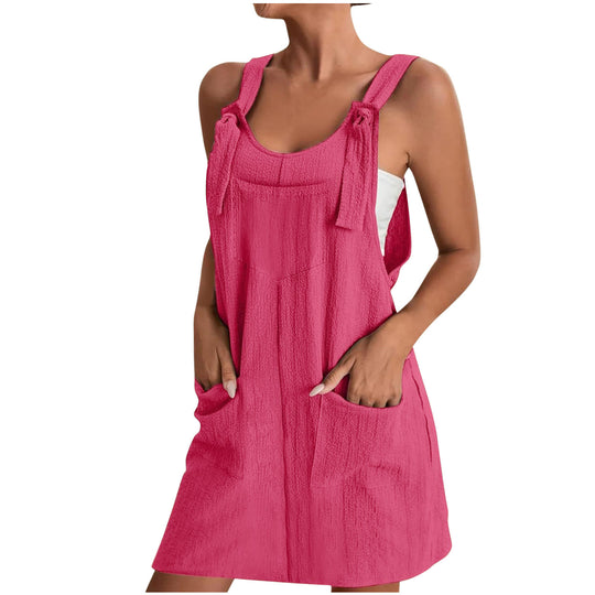 Damen Lässiger Jumpsuit mit praktischen Taschen und verstellbaren Trägern EB
