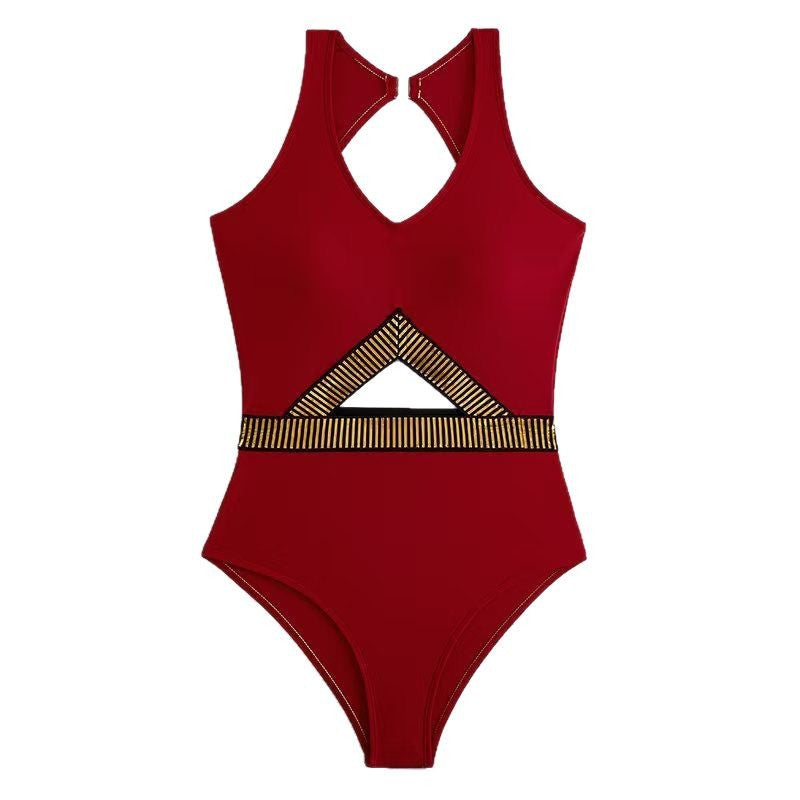 Damen Sportlicher Einteiler Badeanzug EB