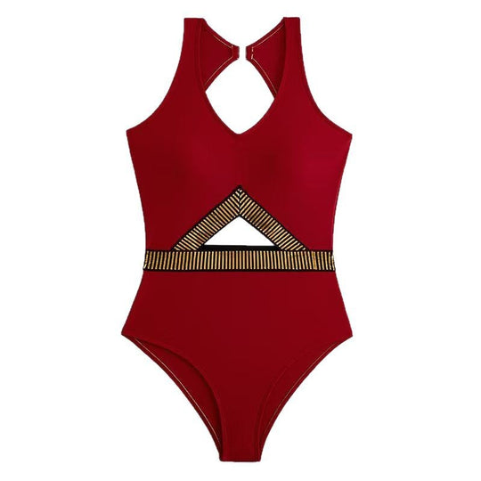 Damen Sportlicher Einteiler Badeanzug EB