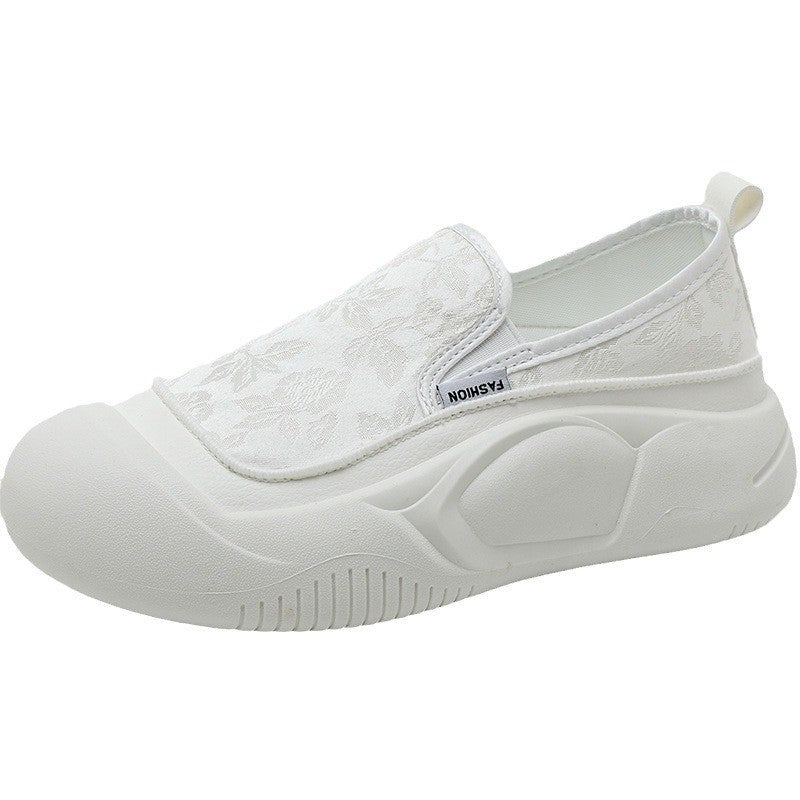 Damen Slip-On Sneakers mit floralem Design und rutschfester Sohle EB