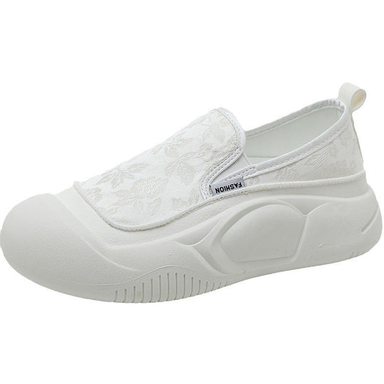 Damen Slip-On Sneakers mit floralem Design und rutschfester Sohle EB