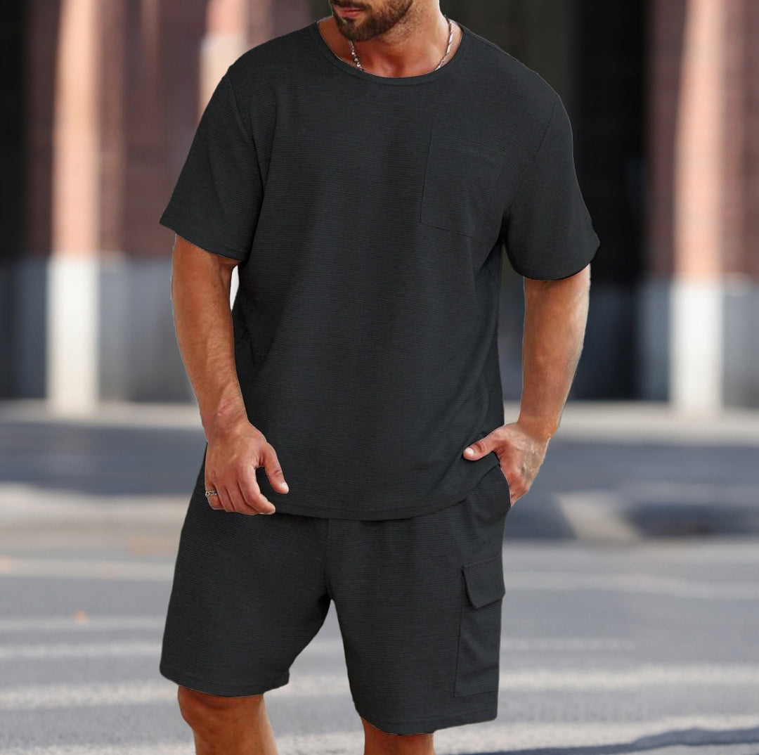 Herren lässiges Sport-Set mit praktischen Taschen und atmungsaktivem Gewebe EB