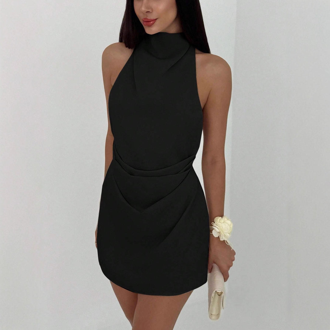 Damen Skaterkleid mit hohem Kragen und figurbetontem Schnitt EB