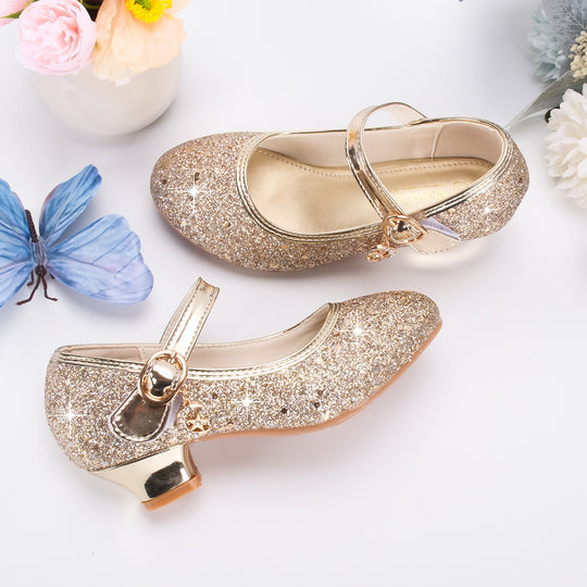 Mädchen Glitzernde Mary Jane Schuhe mit dekorativer Schnalle EB
