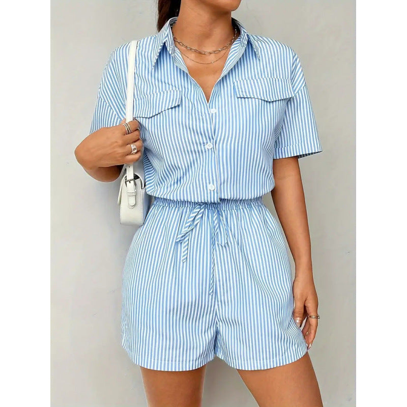 Damen Kurzoverall mit taillierter Passform und praktischen Taschen EB