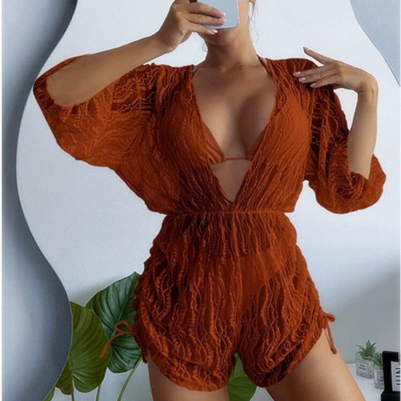 Damen Strand-Overall mit floralem Muster EB