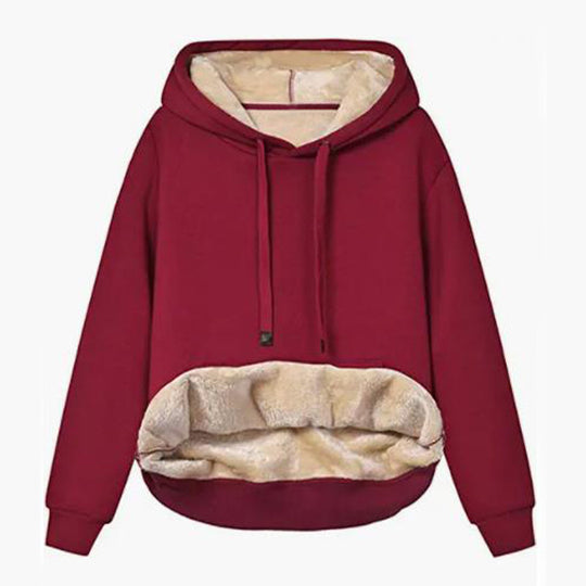 Damen Kuscheliger Kapuzenpullover mit Fleece-Futter EB