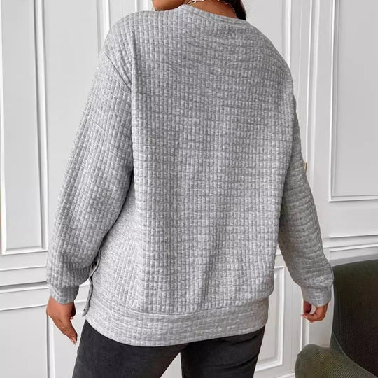 Damen lässiger Sweatshirt mit strukturiertem Design EB