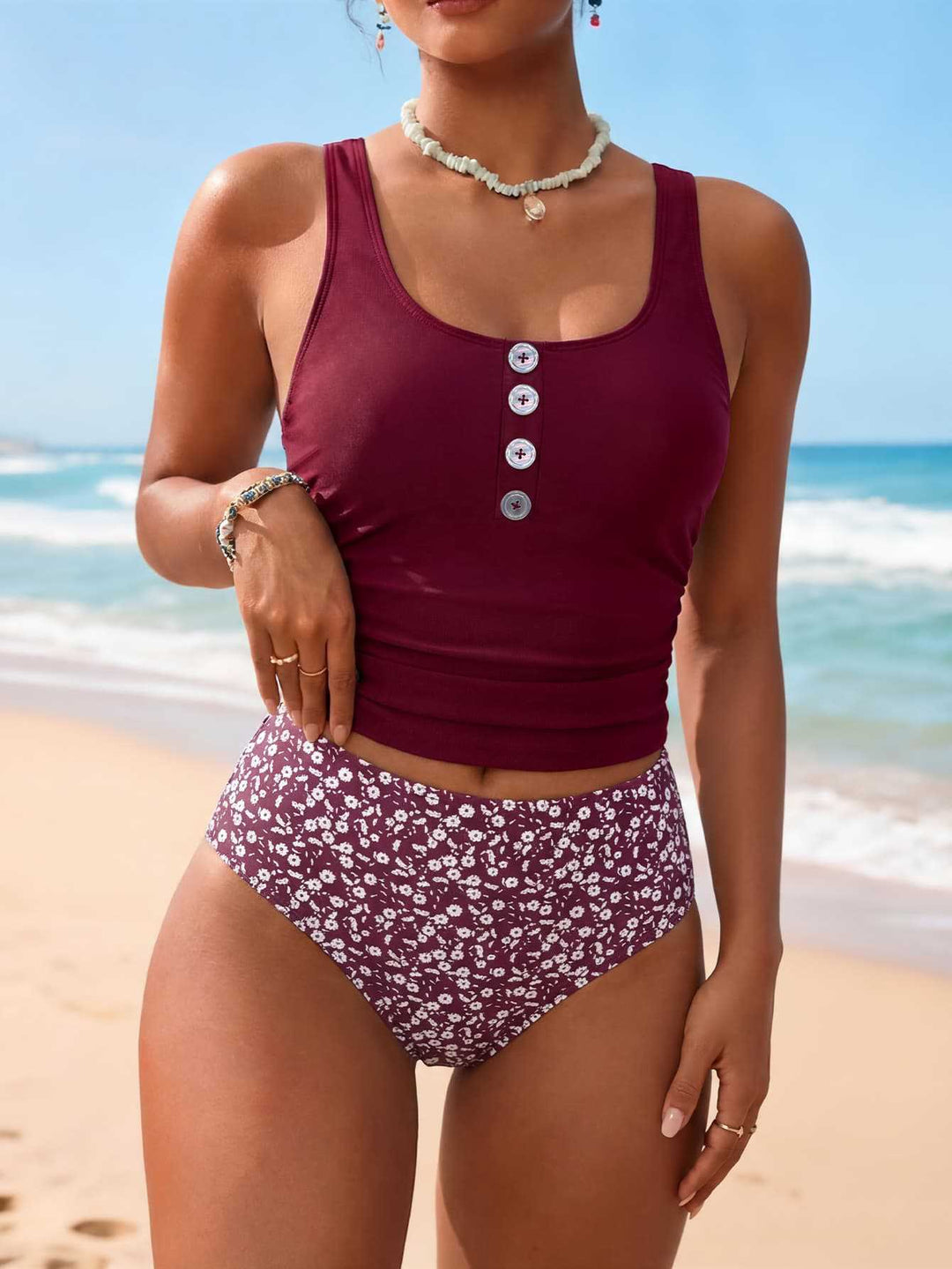 Damen Badeanzug mit floralem Design EB