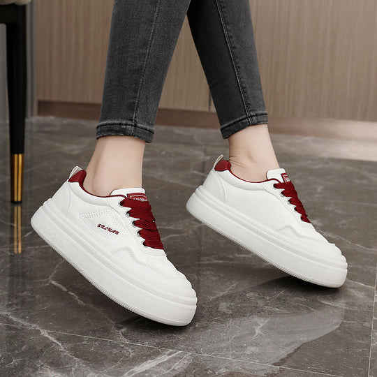 Damen modische Plateau Sneakers mit atmungsaktivem Obermaterial und dämpfendem Fußbett EB
