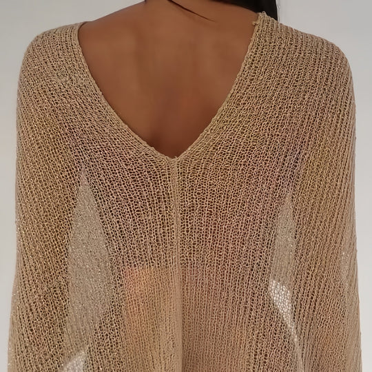 Damen Einseitiges Strickoberteil mit Rüschendetails EB