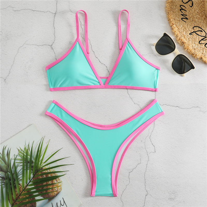 Damen Bikini-Set mit sportlichem Schnitt und trendigen Kontrastdetails EB