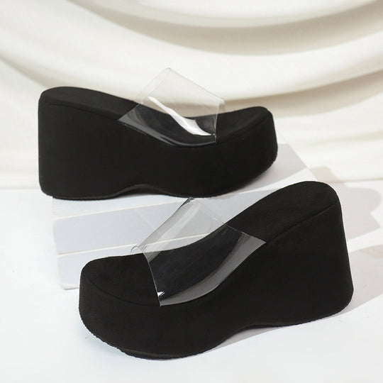Damen Wedge-Sandalen mit modischem Plateau und geschlossenen Riemen EB