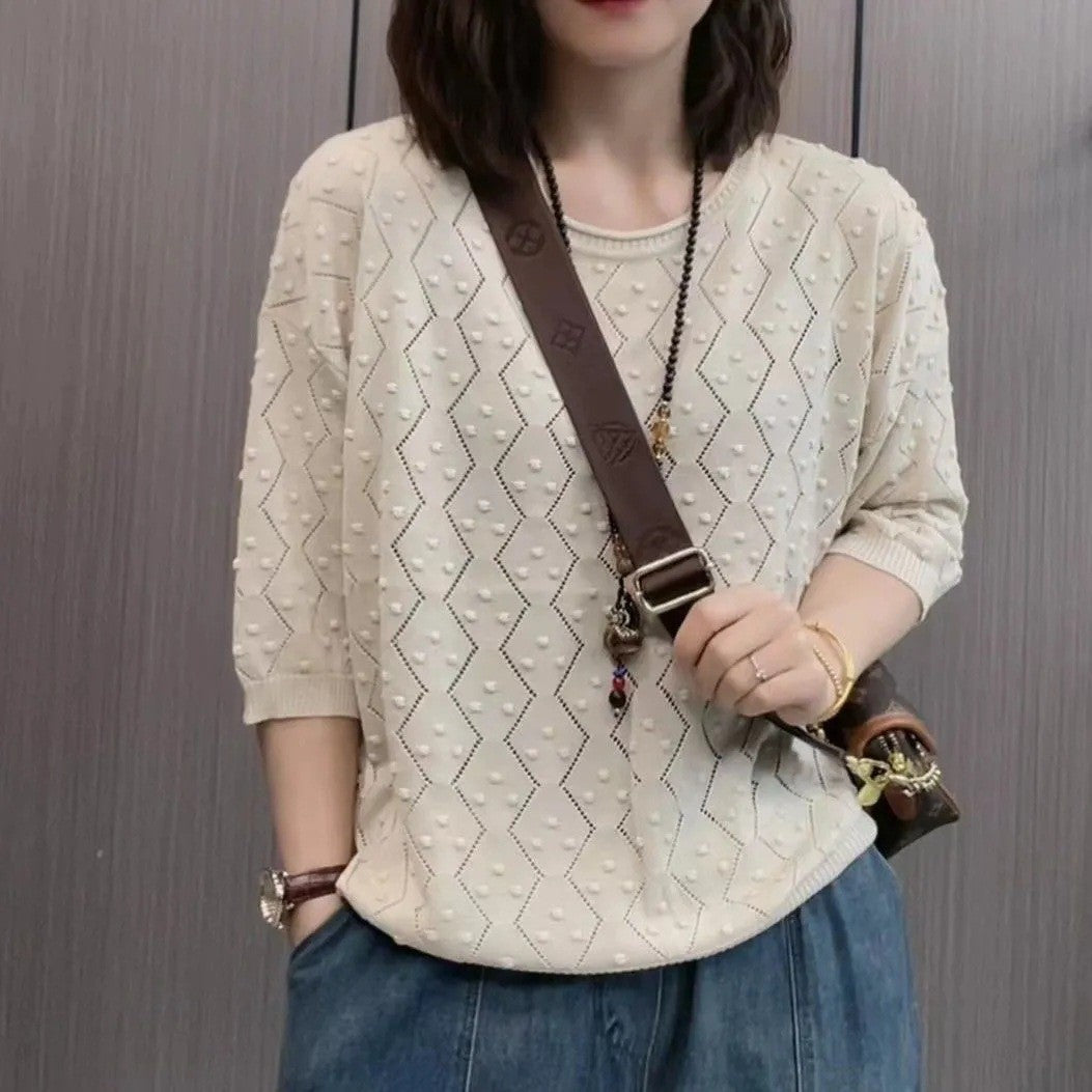 Damen Feinstrickpullover mit dekorativem Strukturdesign und lässigem Schnitt EB