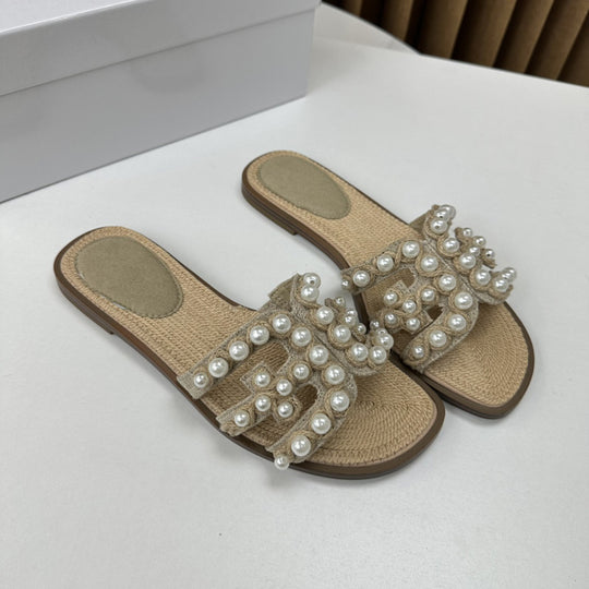 Damen Perlenbesetzte Sommerschuhe EB