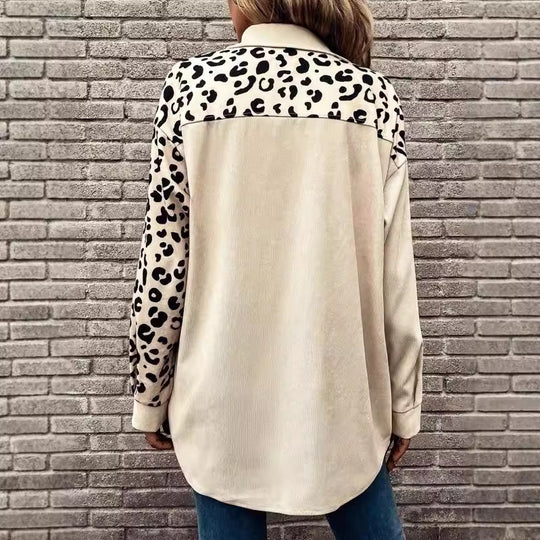 Damen Overshirt mit trendigem Leopardenmuster und komfortabler Passform EB