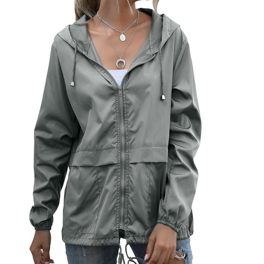 Damen Freizeitjacke mit verstellbarem Kordelzug und leichtem Material EB