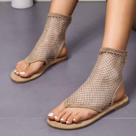 Damen Netzsandalen mit funkelnden Akzenten EB