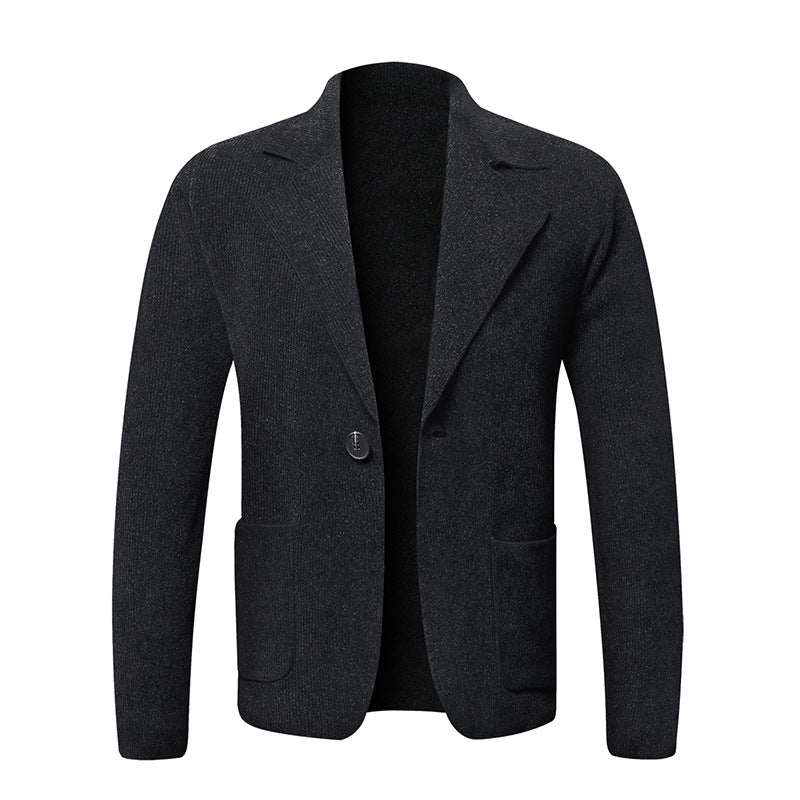 Herren eleganter Strickblazer mit praktischen Taschen EB
