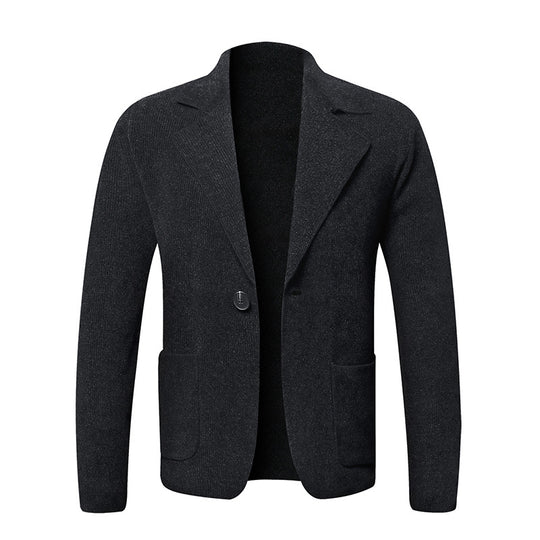 Herren eleganter Strickblazer mit praktischen Taschen EB