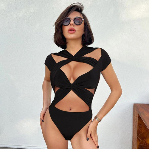 Damen Crop-Top mit innovativem Wickeldesign und einzigartigem Ausschnitt EB