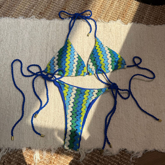 Damen Triangel-Bikini mit geflochtenen Trägern EB