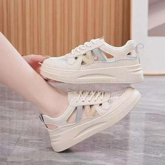 Damen Leichte Sportliche Sneakers mit atmungsaktiven Einsätzen EB