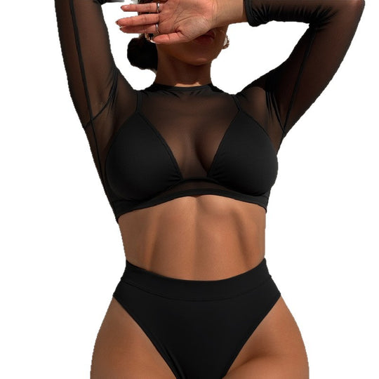 Damen Sportliches Longsleeve-Bikini-Set EB