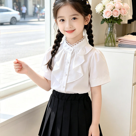 Mädchen Bluse mit Rüschendetails EB