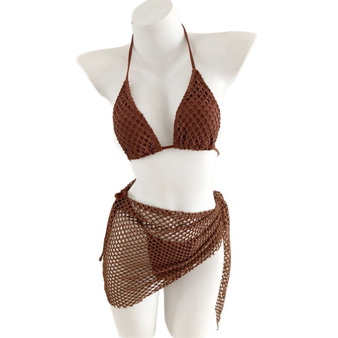 Damen Triangel-Bikini mit modischen Netzrock-Details EB