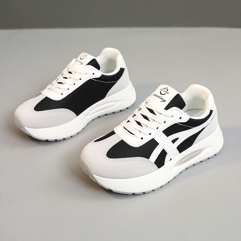 Damen Plattform-Sneaker mit atmungsaktiver Mesh-Oberfläche und stoßdämpfendem Sohlenprofil EB