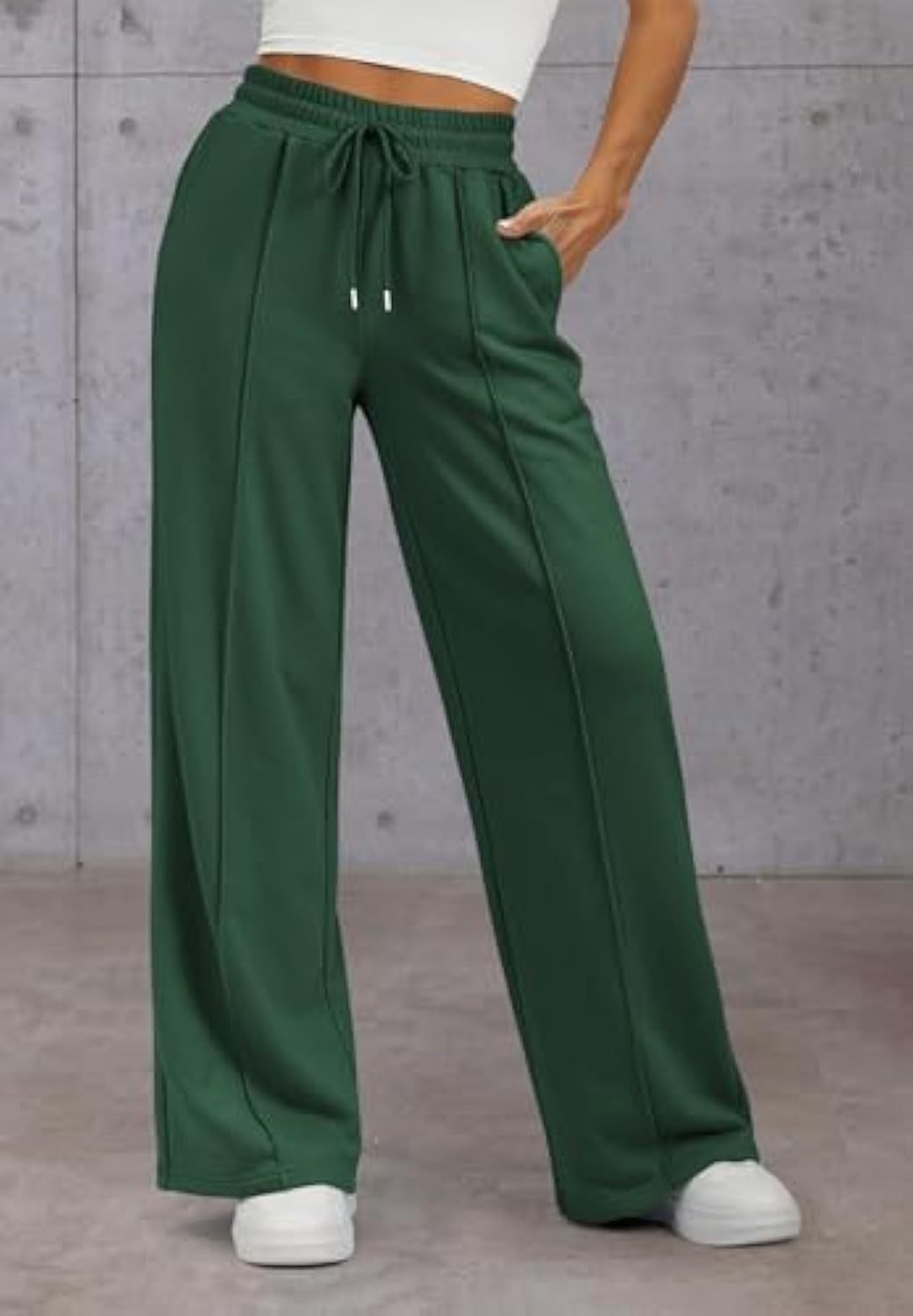 Damen Komfortable Weite Sweatpants mit elastischem Bund und praktischen Taschen EB