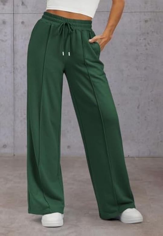 Damen Komfortable Weite Sweatpants mit elastischem Bund und praktischen Taschen EB