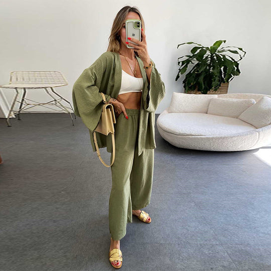 Damen lässiges 2-in-1 Set aus Hoody und weitem Hosen EB
