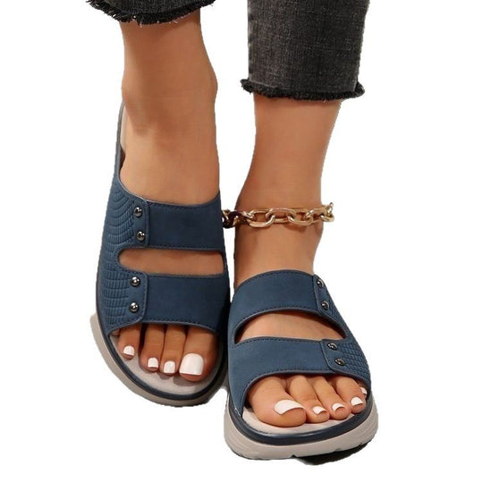 Damen Komfortable Plateau-Sandalen mit dekorativen Nieten EB
