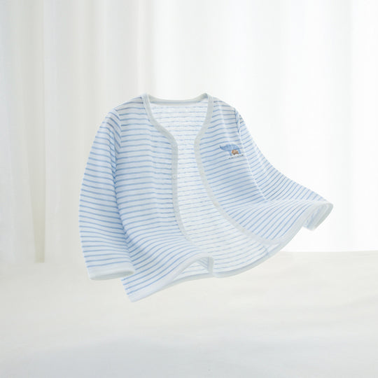 Unisex Nan Soft Organic Cotton Snap-Front Baby Cardigan mit besticktem Elefanten EB