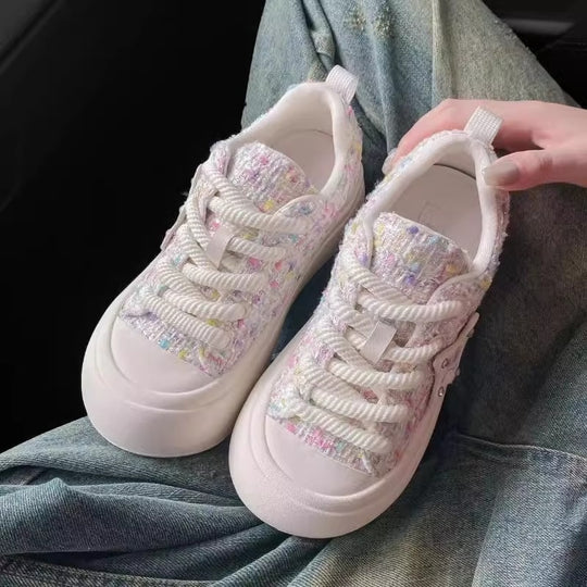 Damen Trendige Komfort-Sneaker mit glitzerndem Sternen-Detail EB