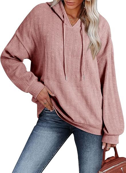 Damen Oversized Kapuzenpullover mit strukturiertem Design EB
