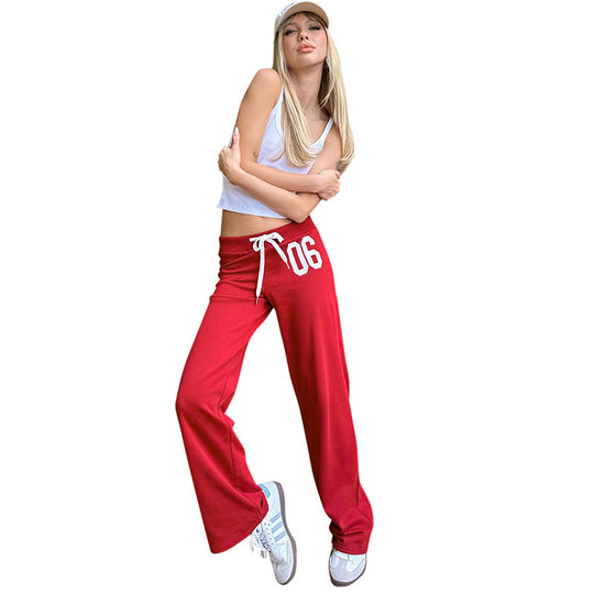 Damen lässige Sweatpants mit elastischem Bund und seitlichen Taschen EB