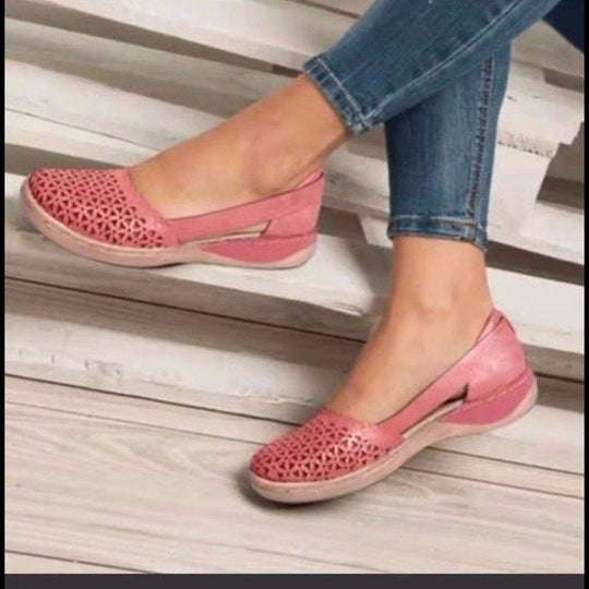Damen Atmungsaktive Freizeitschuhe mit dekorativem Lochmuster EB