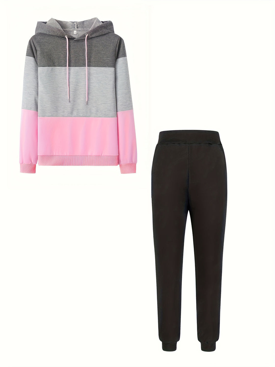 Damen modischer Freizeitpullover mit Kapuze und Farbblockdesign EB