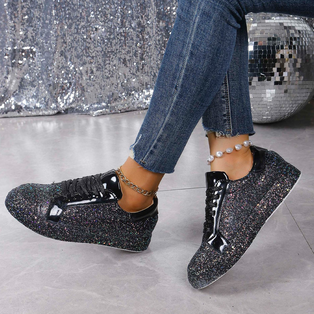 Damen Glitzernde Sneakers mit hohem Komfort und modischem Design EB