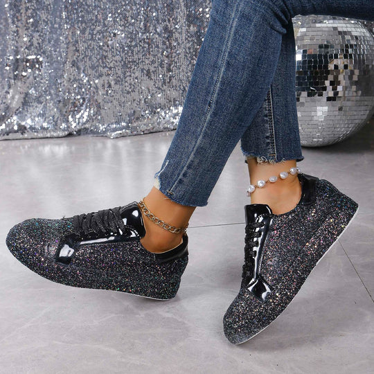 Damen Glitzernde Sneakers mit hohem Komfort und modischem Design EB