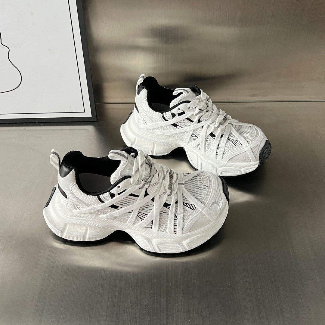 Damen Sportliche Sneakers mit innovativer Schnürung und atmungsaktiver Mesh-Oberfläche EB