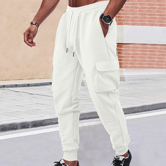 Herren nan gesteppte Thermo-Loungehose mit Funktionstaschen, Tunnelzug und elastischem Bündchen EB